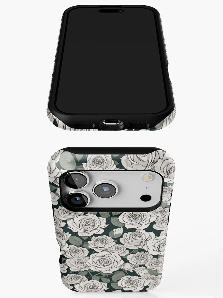 Thumbnail 3 of 4, iPhone Case, Paper Roses Pattern Design 7 designed and sold by Domo-Design.