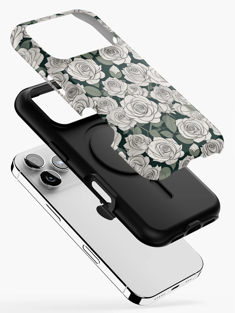 Thumbnail 2 of 4, iPhone Case, Paper Roses Pattern Design 7 designed and sold by Domo-Design.