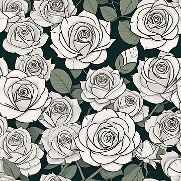 Artwork thumbnail, Paper Roses Pattern Design 7 by Domo-Design