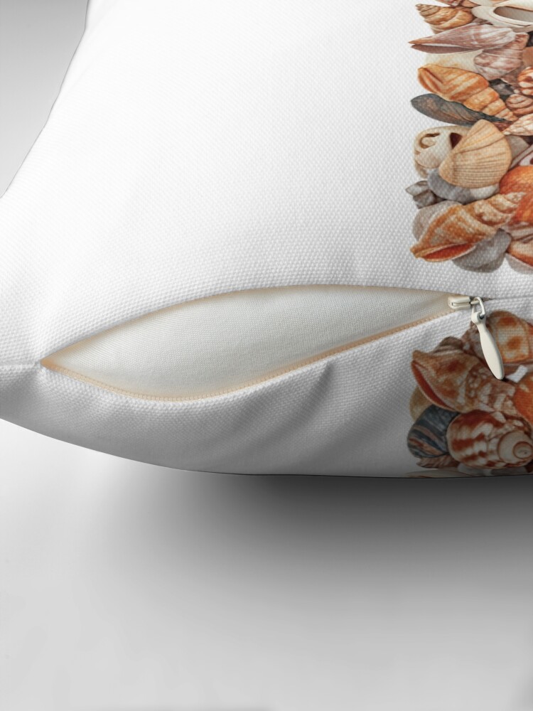 Thumbnail 2 of 4, Pillow, SHELLS LETTER T designed and sold by Art-type.