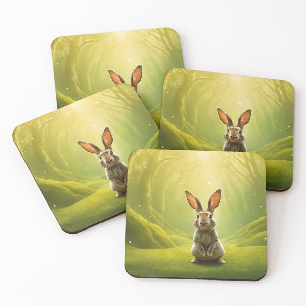Item preview, Forest Light: A Curious Bunny in Emerald Haze designed and sold by REPTISLAV.