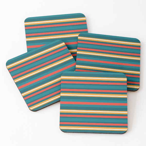 Item preview, Colorful Vibrant Southwestern Boho Geometric Horizontal Stripes Pattern  designed and sold by BWDecorPattern.