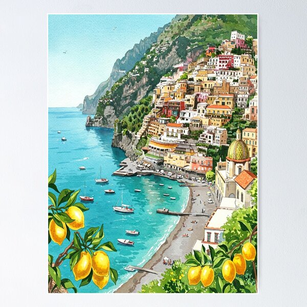Item preview, Italy Lemon Amalfi Coast Painting designed and sold by Tamas Das.