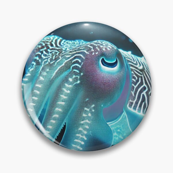 Item preview, Glowing Cuttlefish at Night – Stunning Bioluminescent Ocean designed and sold by NocturnalNook.