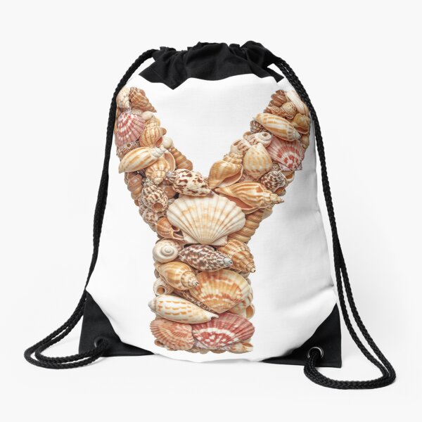 SHELLS LETTER Y Drawstring Bag