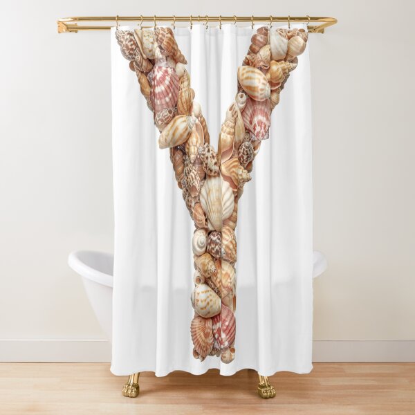 SHELLS LETTER Y Shower Curtain