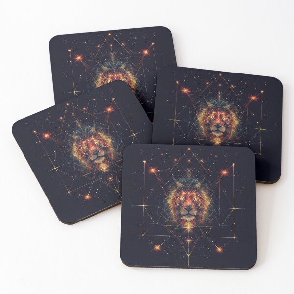Item preview, Celestial Lion – Sacred Geometry Spirit Animal Cosmic Glow Art designed and sold by The Art Morpher.