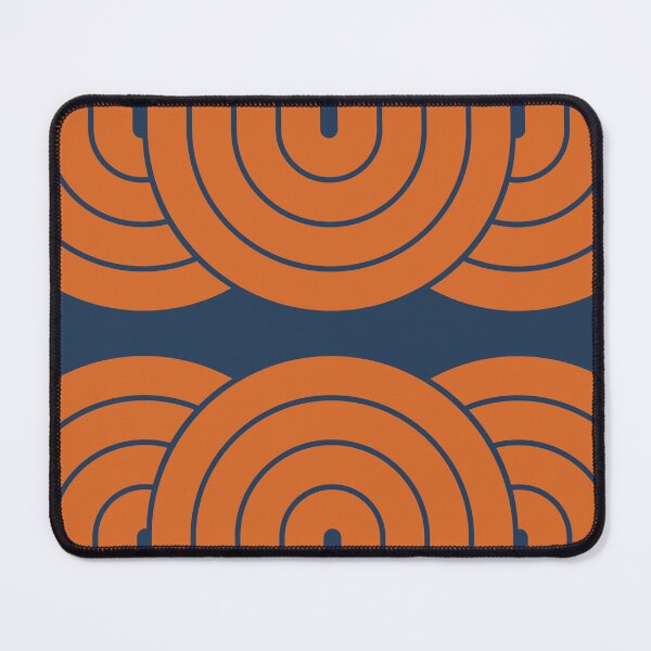 Item preview, Midcentury Modern Arch Pattern V in Navy Blue and Burnt Orange designed and sold by nineFlorals.