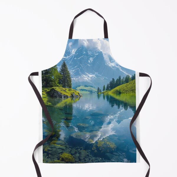 Item preview, Serene alpine landscape with reflective tranquil lake. designed and sold by Artessie.