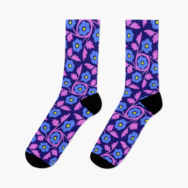 Item preview, Bright flowers with circling stems in neon colors designed and sold by colorofmagic.