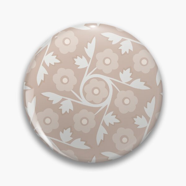Item preview, Round flowers with circling stems in neutral sand tones designed and sold by colorofmagic.
