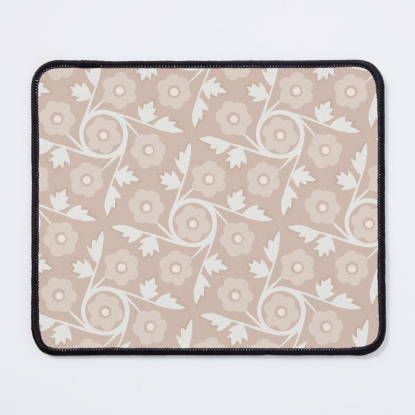 Item preview, Round flowers with circling stems in neutral sand tones designed and sold by colorofmagic.