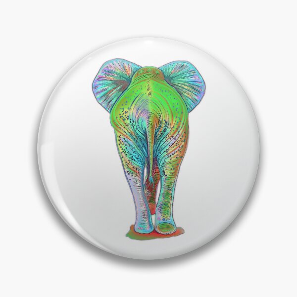 Item preview, Colorful funny elephant butt green designed and sold by CryptoLadyGabi.