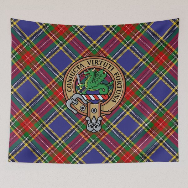 Artikelvorschau, Clan MacBeth Wappen über Tartan entworfen und verkauft von sifis.