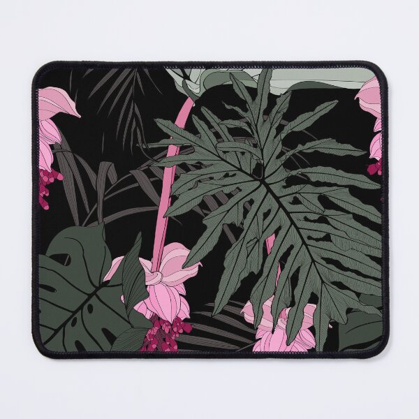 Item preview, Seamless tropical pattern with colorful leaves and plants, medinilla flowers. designed and sold by MatyKotiv.