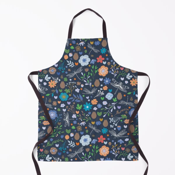 Item preview, Enchanted meadow with glass dragonflies & flowers - orange, green and blue designed and sold by colorofmagic.