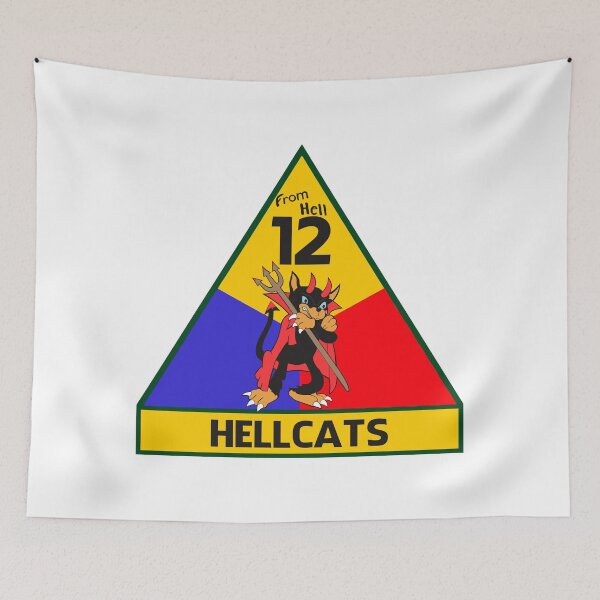 Item preview, US Army - From Hell - 12th Armored Division Emblem - Hellcat designed and sold by pzd501.