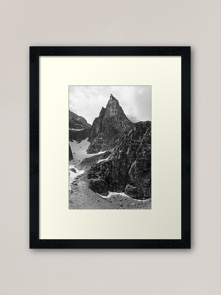 Thumbnail 1 of 7, Framed Art Print, Mount Mnich B&W - View from Morskie Oko - Polish Tatras designed and sold by SimonGA.
