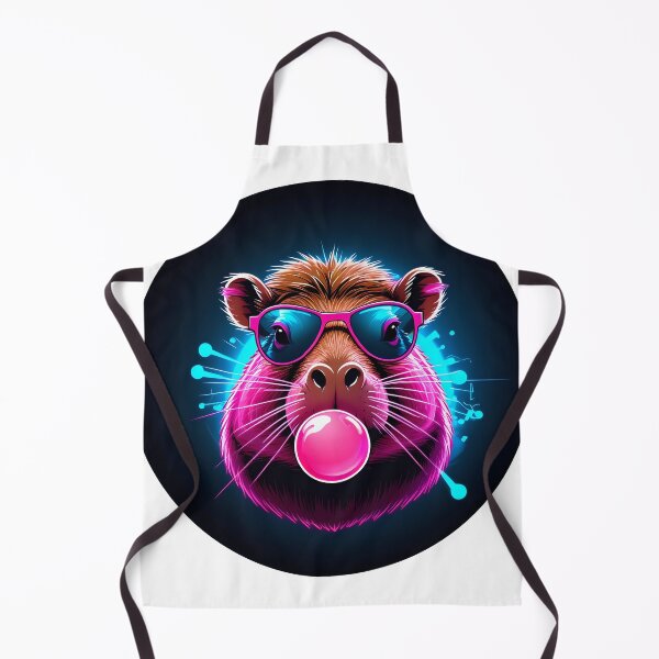 Item preview, Capybara head blowing bubble gum wearing glasses designed and sold by stableImaginarium.