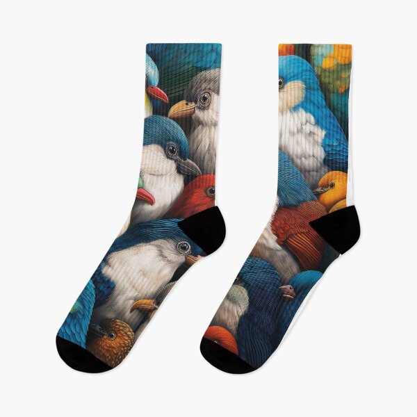 Item preview, Vibrant Bird Flock – A Stunning Colorful Wildlife Art designed and sold by HerdemDigiLife.