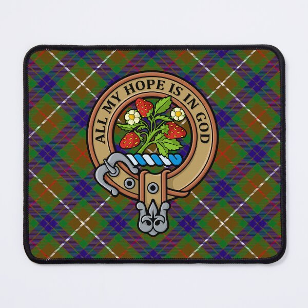 Item preview, Clan Fraser Crest over Hunting Tartan designed and sold by sifis.
