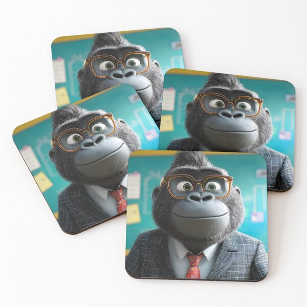 Item preview, Cartoon gorilla wearing glasses in a classroom setting designed and sold by Artessie.