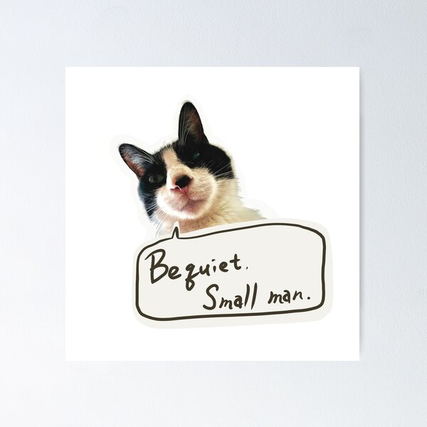 Item preview, Be Quiet, Small Man – Funny Cat Quote Design designed and sold by pagebunny.
