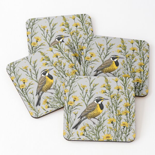 Item preview, A Western Meadowlark Surrounded By Goldenrod Flowers Nebraska designed and sold by taiche.