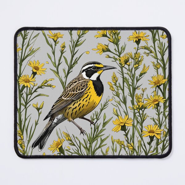 Item preview, A Western Meadowlark Surrounded By Goldenrod Flowers Nebraska designed and sold by taiche.