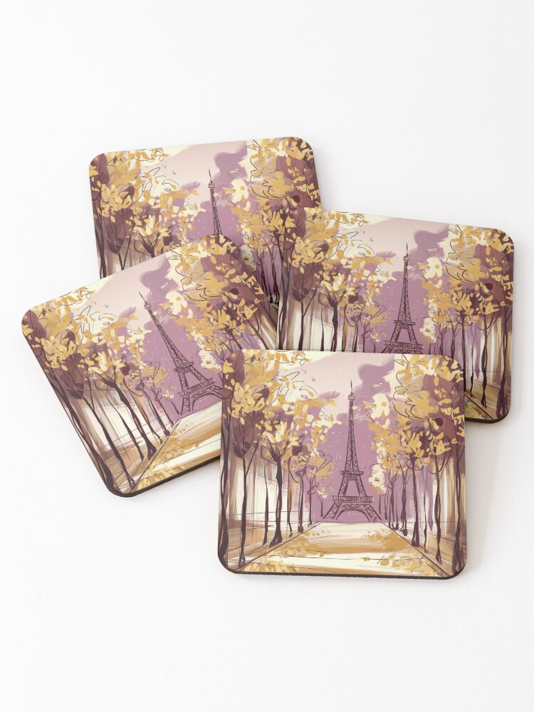 Thumbnail 1 of 5, Coasters (Set of 4), Paris Eiffel Tower designed and sold by Patricks-Art.
