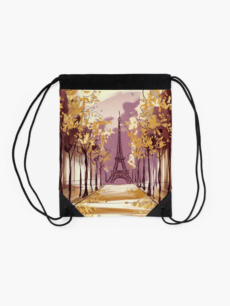 Thumbnail 2 of 3, Drawstring Bag, Paris Eiffel Tower designed and sold by Patricks-Art.