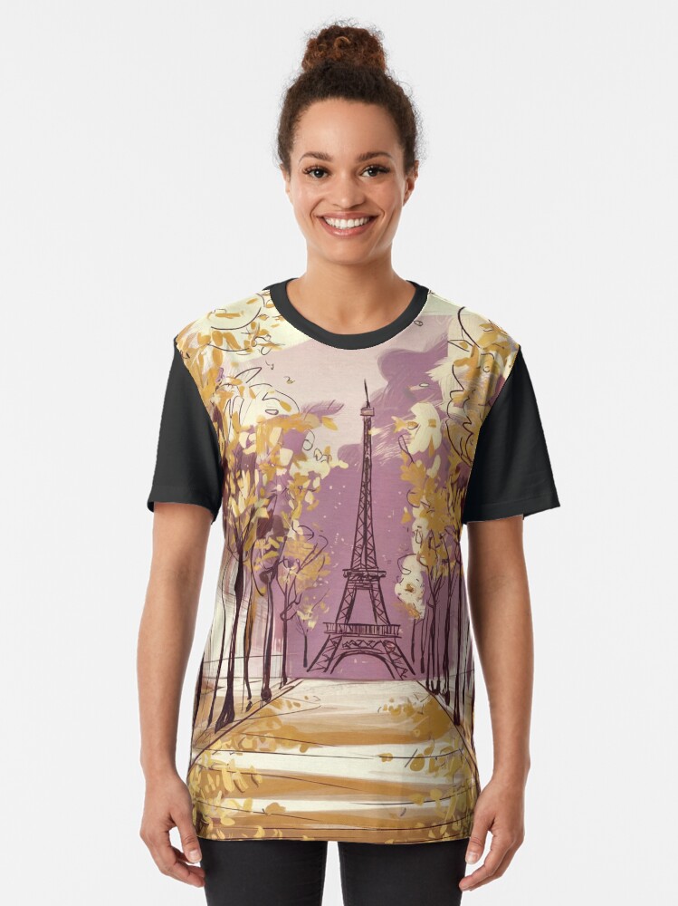 Thumbnail 2 of 5, Graphic T-Shirt, Paris Eiffel Tower designed and sold by Patricks-Art.