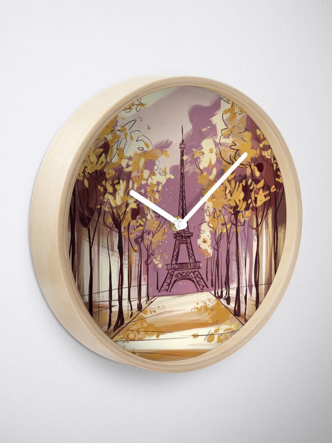 Thumbnail 1 of 4, Clock, Paris Eiffel Tower designed and sold by Patricks-Art.