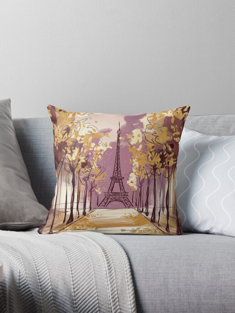 Thumbnail 1 of 4, Pillow, Paris Eiffel Tower  designed and sold by Patricks-Art.