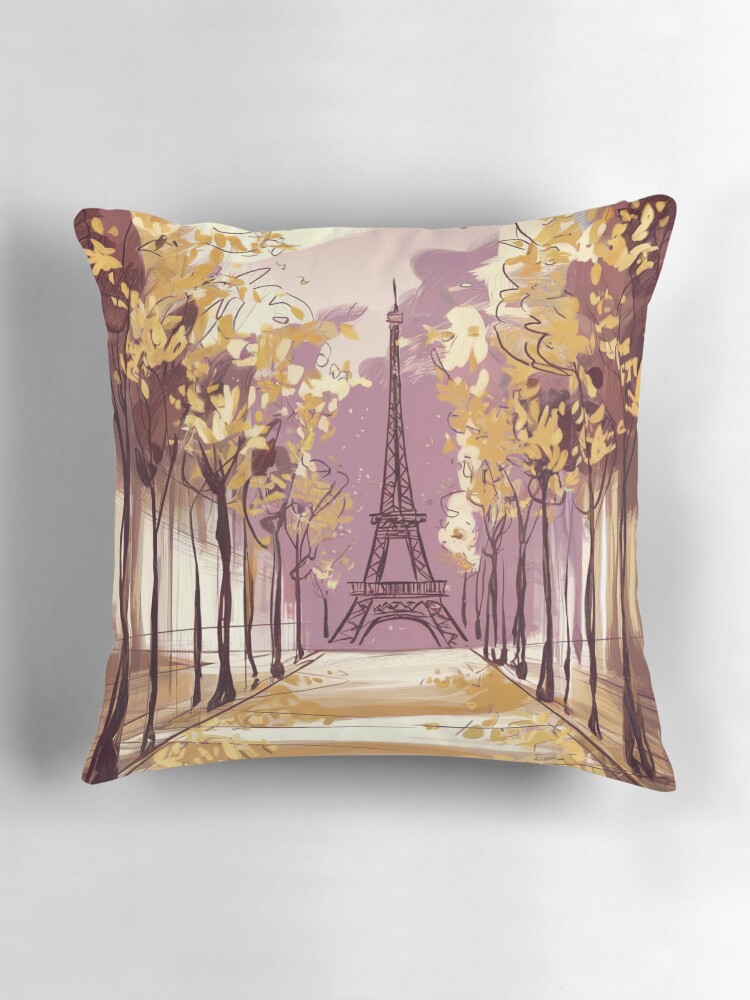 Thumbnail 3 of 4, Pillow, Paris Eiffel Tower  designed and sold by Patricks-Art.