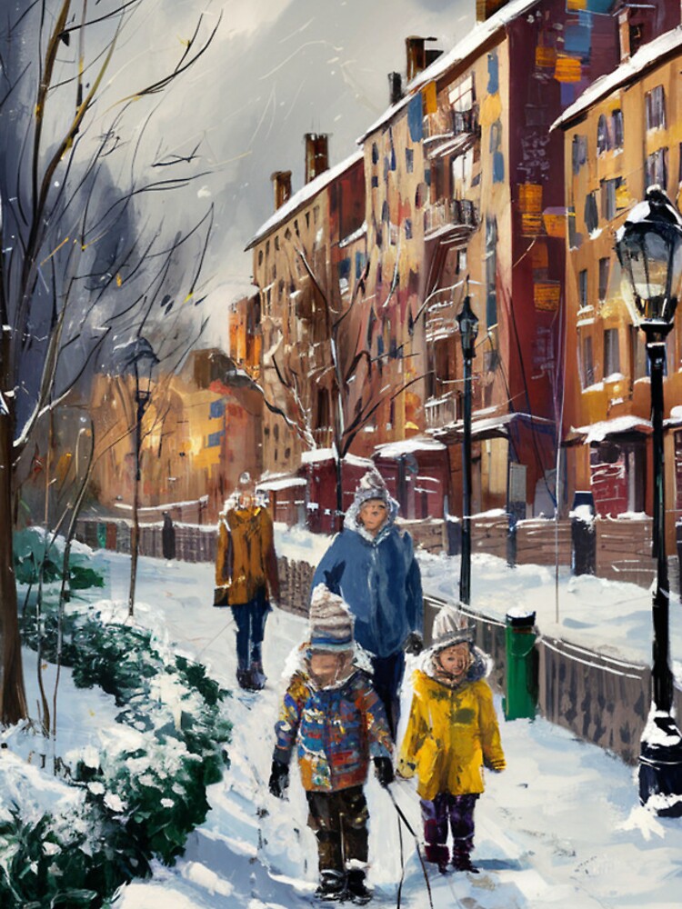 Thumbnail 4 of 4, iPhone Case, Children In The Snow designed and sold by Patricks-Art.