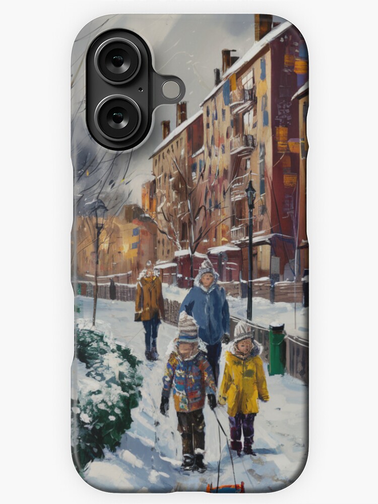Thumbnail 1 of 4, iPhone Case, Children In The Snow designed and sold by Patricks-Art.
