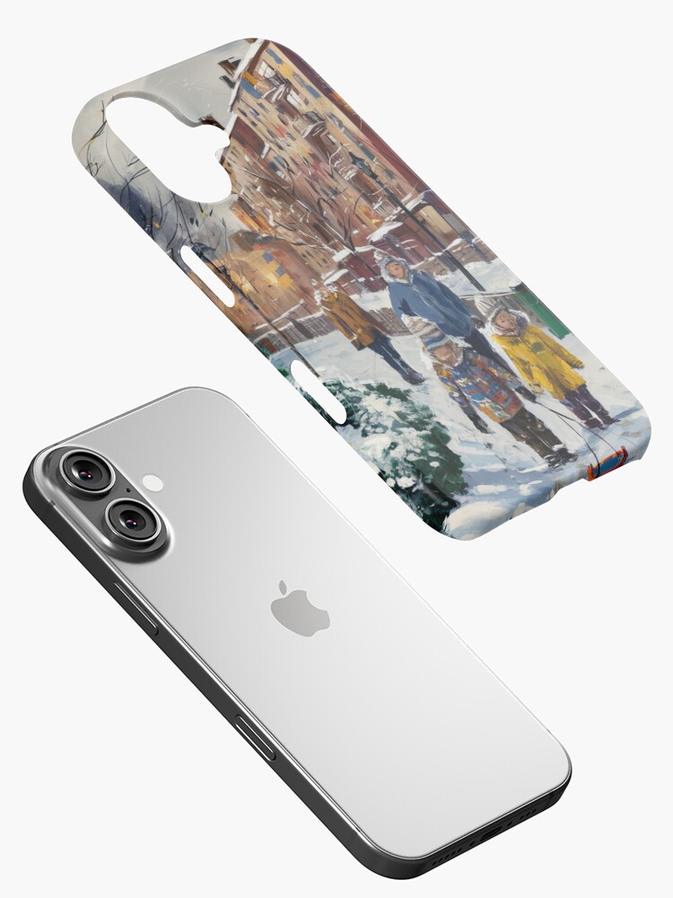 Thumbnail 2 of 4, iPhone Case, Children In The Snow designed and sold by Patricks-Art.