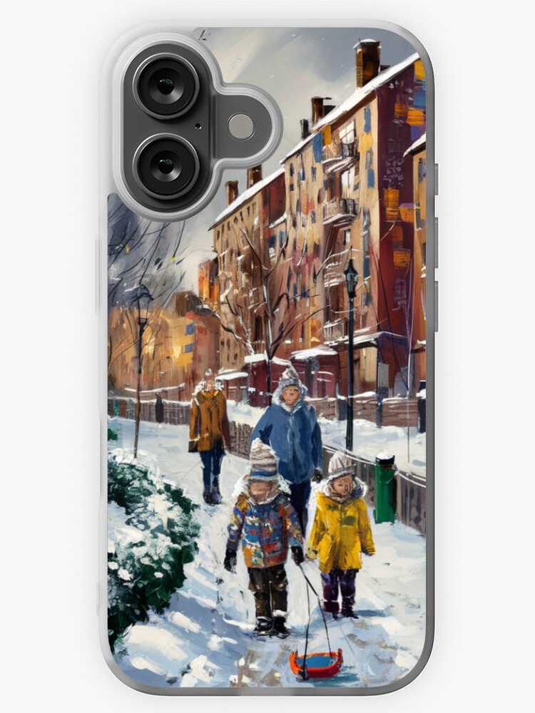 Thumbnail 1 of 5, iPhone Case, Children In The Snow designed and sold by Patricks-Art.