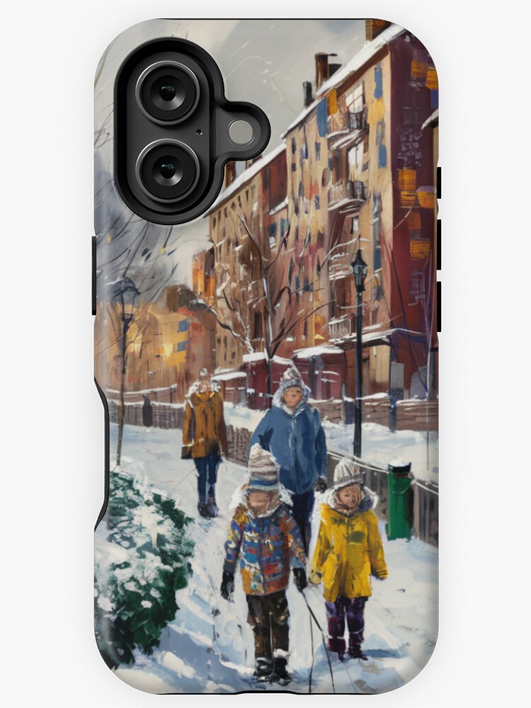 Thumbnail 1 of 4, iPhone Case, Children In The Snow designed and sold by Patricks-Art.