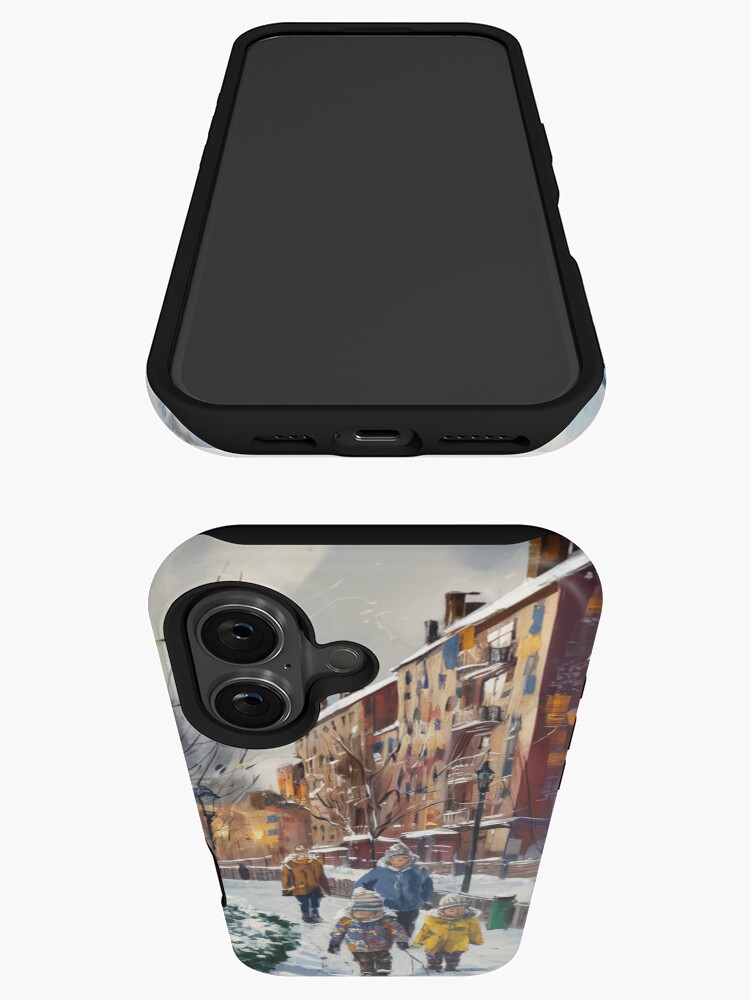 Thumbnail 3 of 4, iPhone Case, Children In The Snow designed and sold by Patricks-Art.
