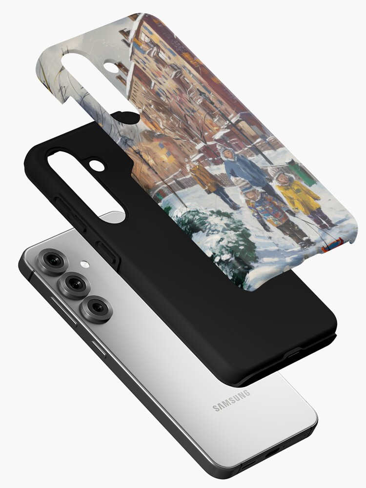 Thumbnail 2 of 4, Samsung Galaxy Phone Case, Children In The Snow designed and sold by Patricks-Art.
