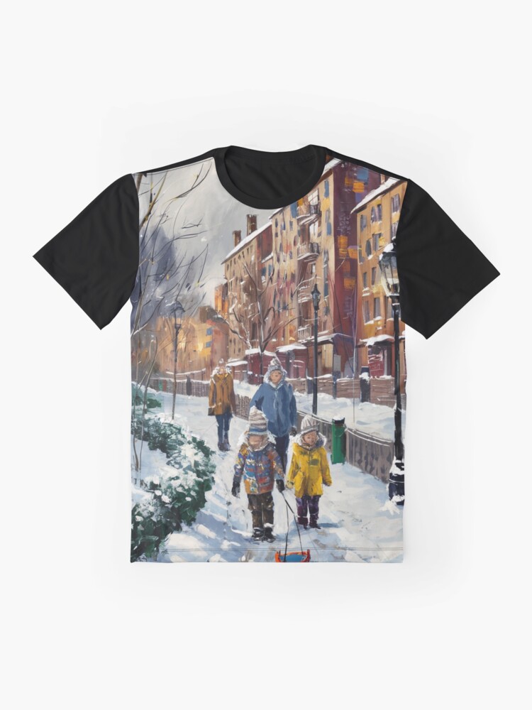 Thumbnail 4 of 5, Graphic T-Shirt, Children In The Snow designed and sold by Patricks-Art.