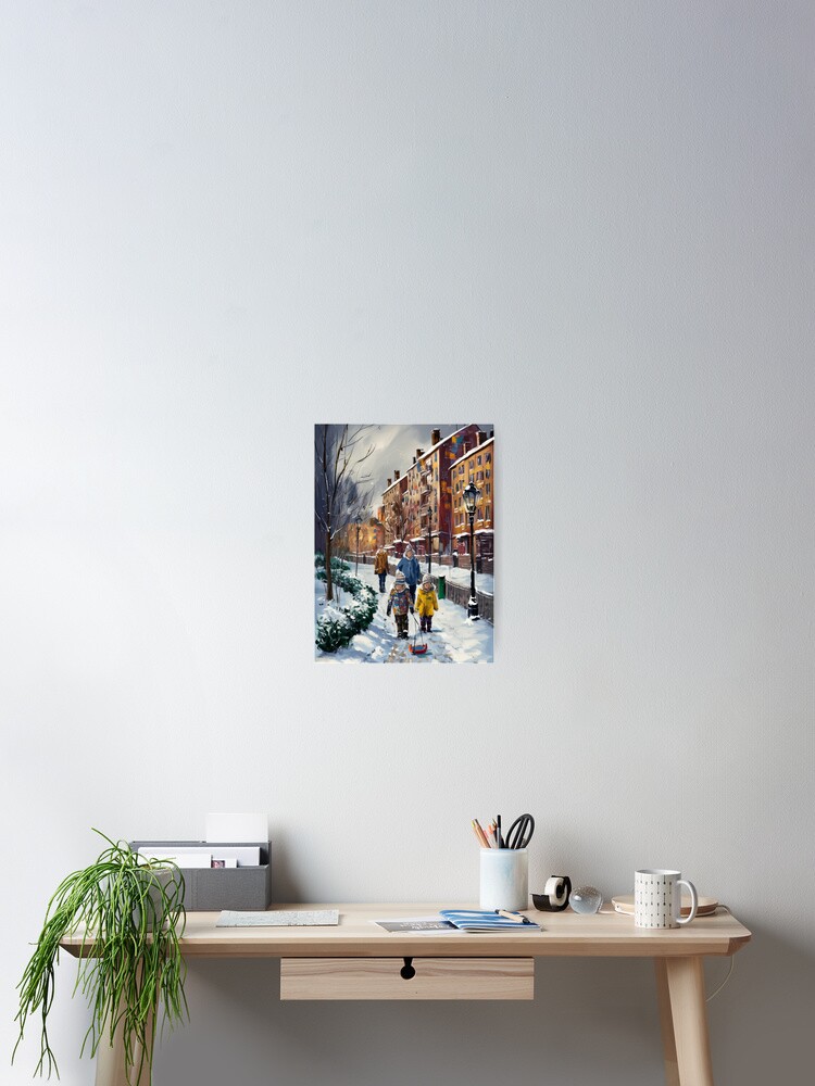 Thumbnail 2 of 3, Poster, Children In The Snow designed and sold by Patricks-Art.