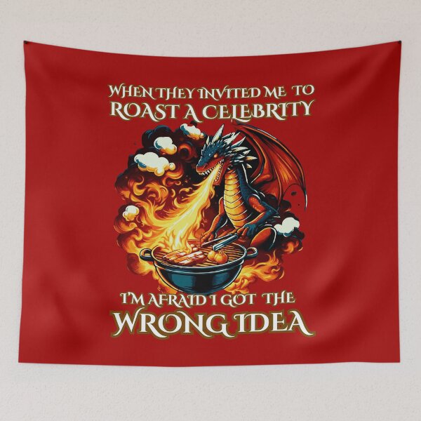 Item preview, Roast A Celebrity | Funny Cool Dragon At A BBQ designed and sold by McThingummy.