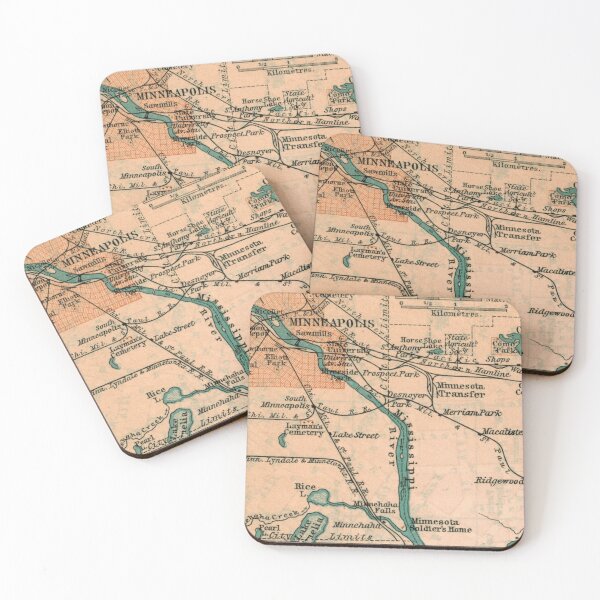 Item preview, Minneapolis around 1894: Vintage map of the surrounding area for local patriots and Minnesota fans designed and sold by RetroTraveller.