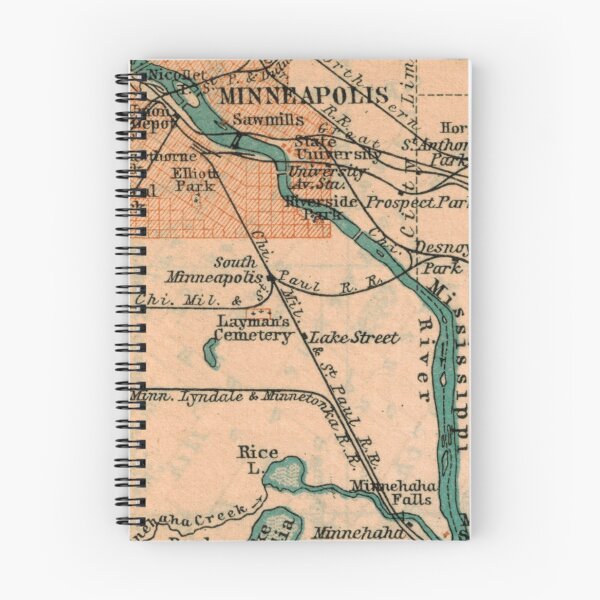 Item preview, Minneapolis around 1894: Vintage map of the surrounding area for local patriots and Minnesota fans designed and sold by RetroTraveller.