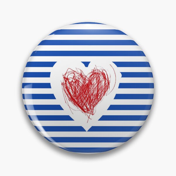 Item preview, Breton Stripes heart designed and sold by Ramona-Gliga.