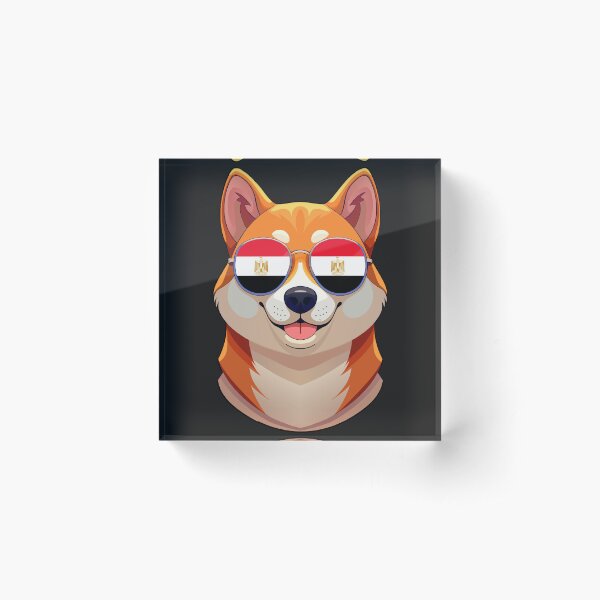Item preview, Vintage Patriotic Shiba Inu Egyptian Flag designed and sold by DreamBrushy.