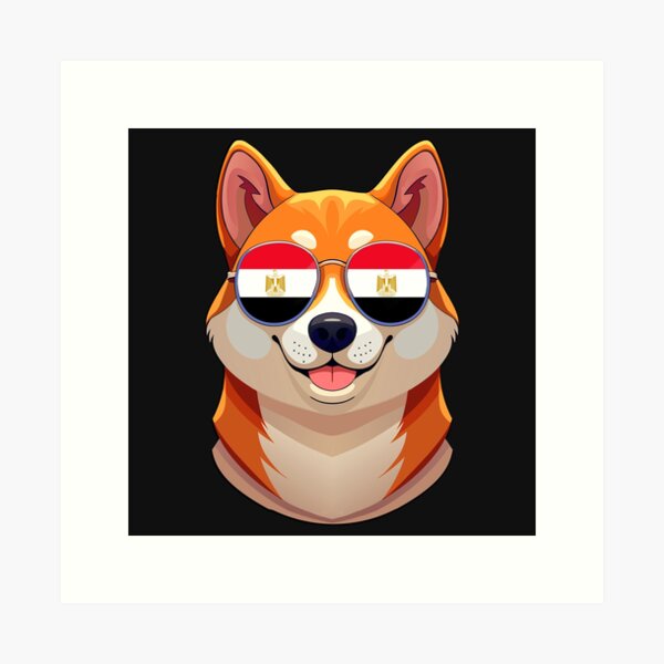 Item preview, Vintage Patriotic Shiba Inu Egyptian Flag designed and sold by DreamBrushy.